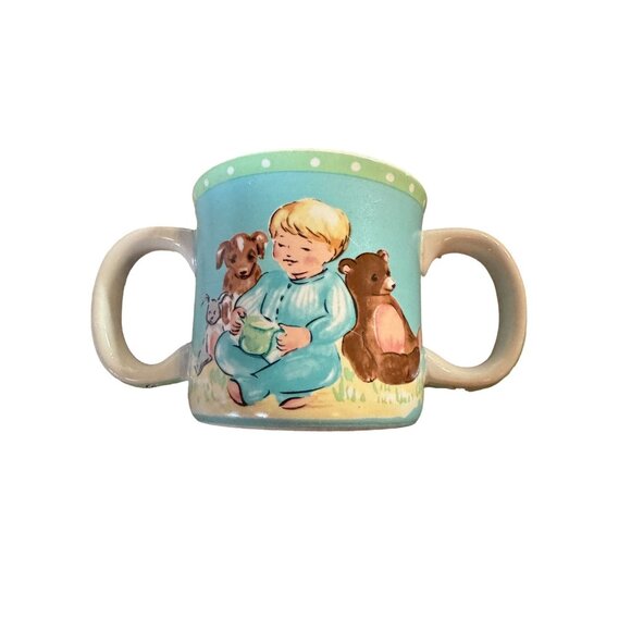 Vintage Global Design Child 3 Piece Dinner Set Boy and Teddy Design - Picture 7 of 16